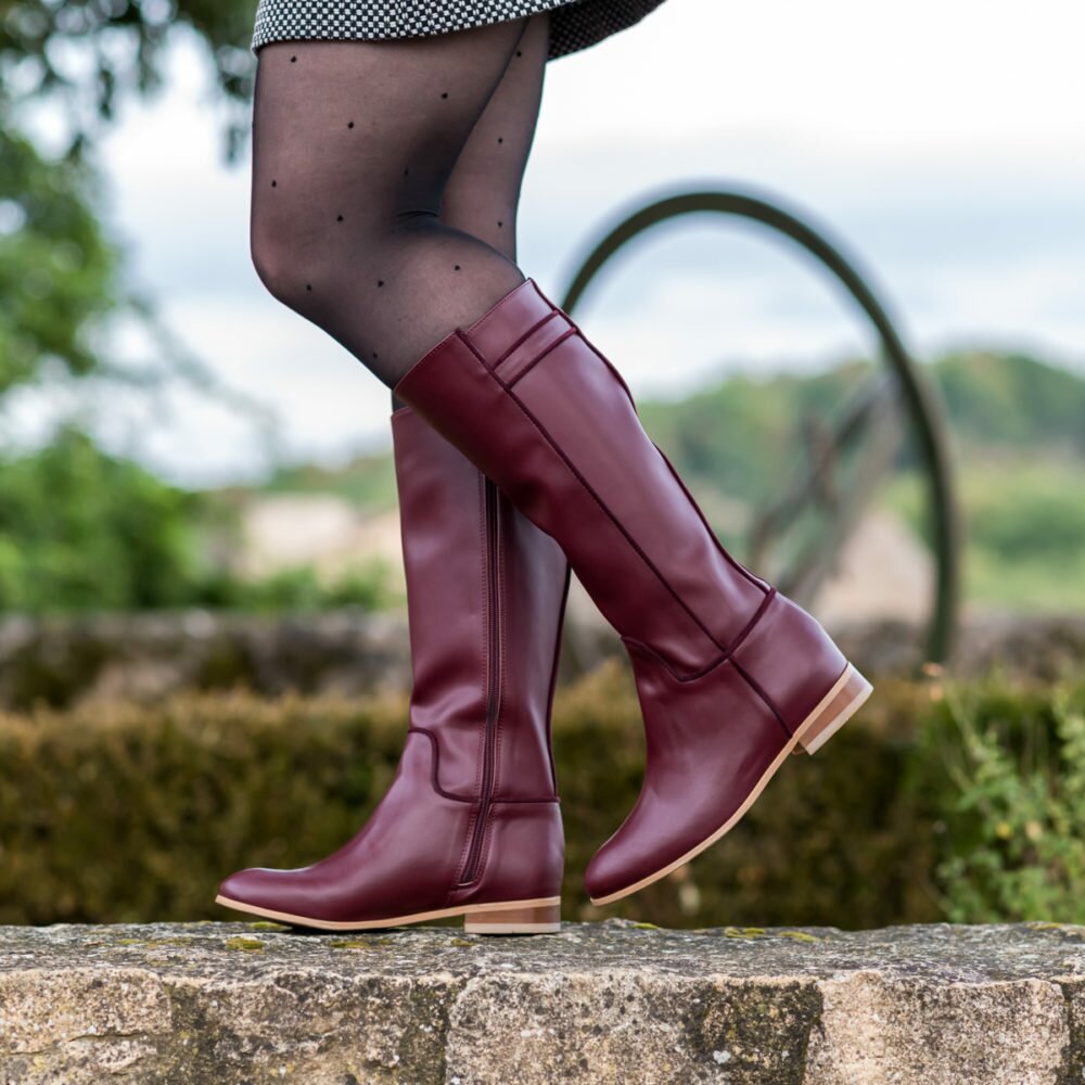 Bottes d'occasion vegan et écoresponsables Gina bordeaux Minuit sur Terre