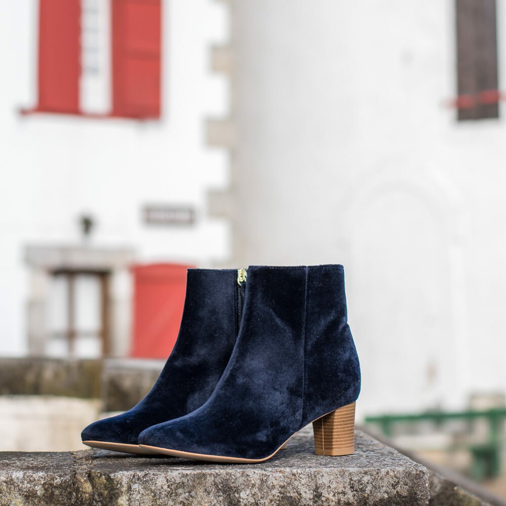 Bottines à talons écoresponsables vegan femme Minuit sur Terre